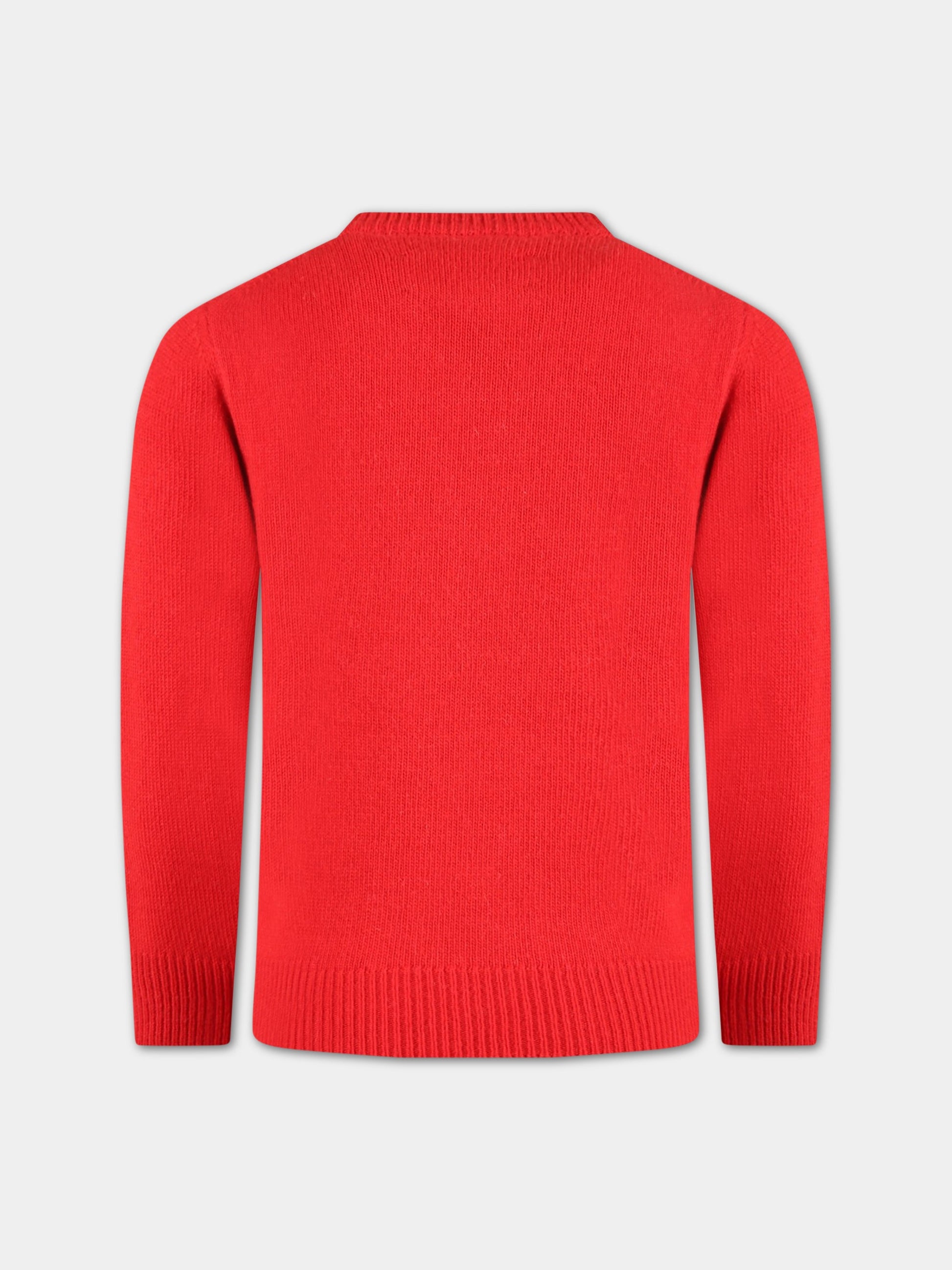 Maglione rosso per bambino con Topolino e scritta bianca,Mc2 Saint Barth,DOU0001 01429C