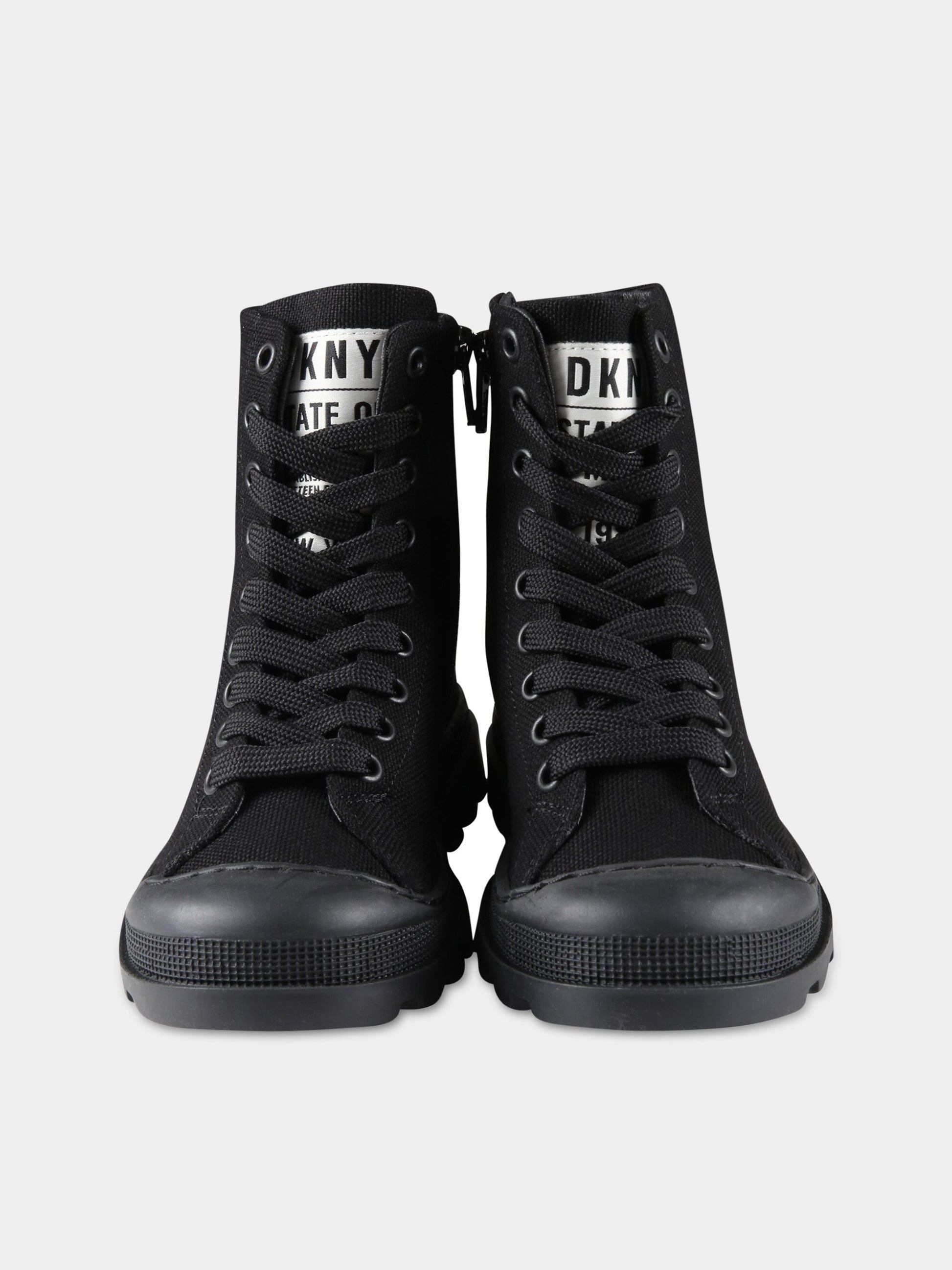 Sneakers nere per bambina con logo bianco,Dkny,D39062 09B