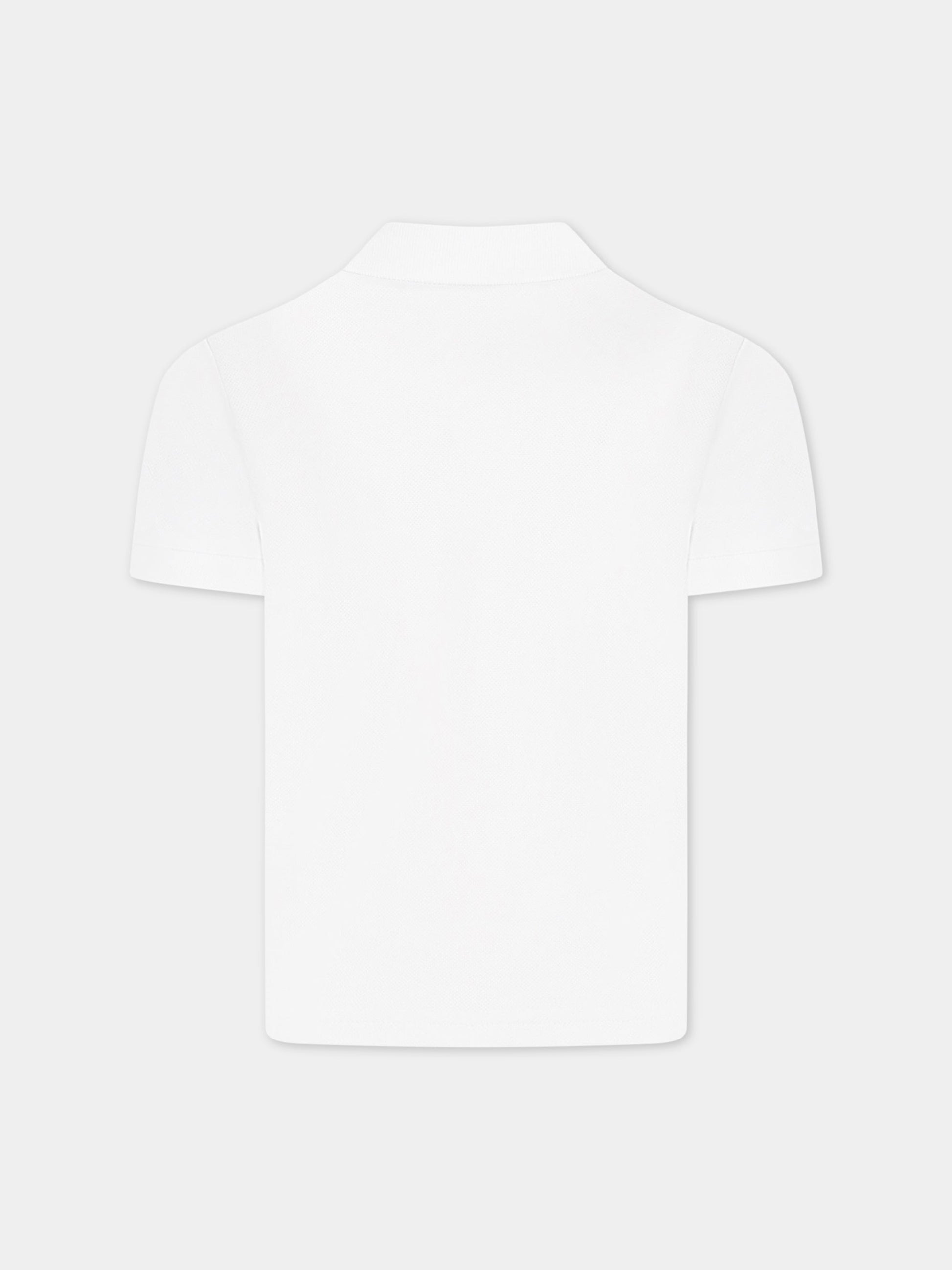 Polo bianca per bambino con patch,Paul Smith Junior,P25183 10P