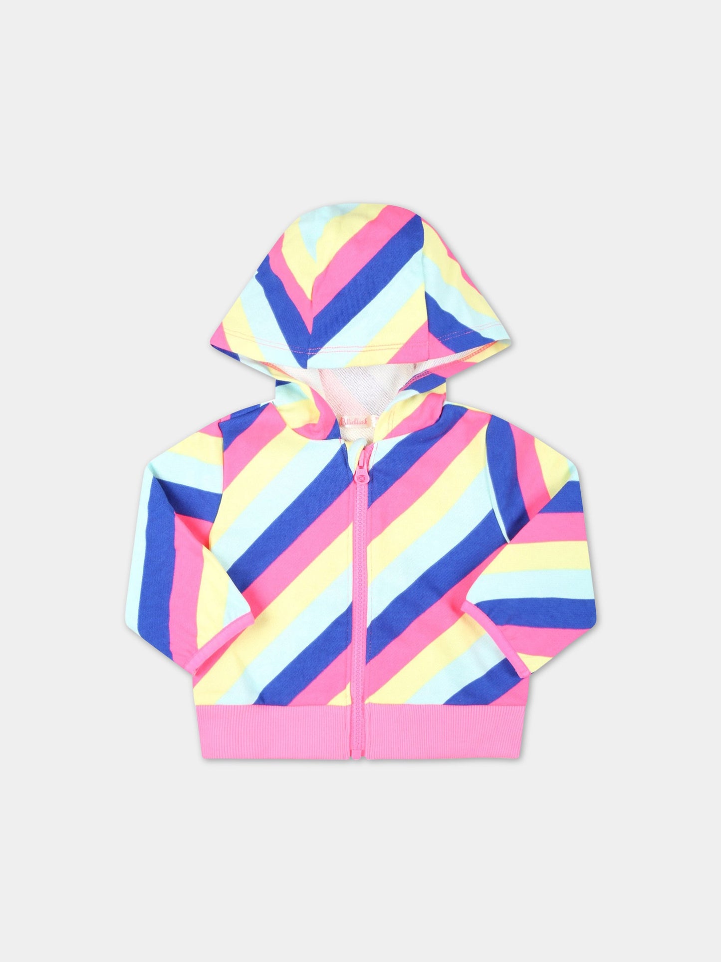 Felpa multicolor per neonata con patch logato,Billieblush,U05371 Z41