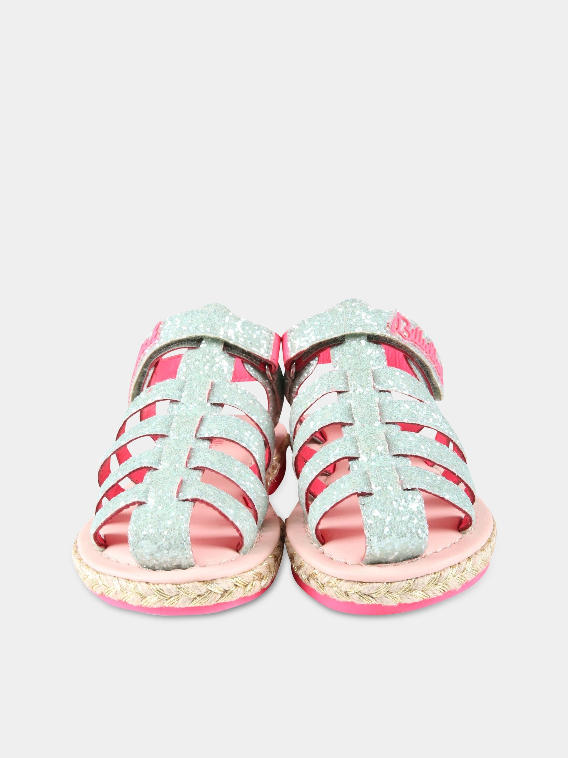 Sandali multicolor per bambina con logo rosa,Billieblush,U19310 768