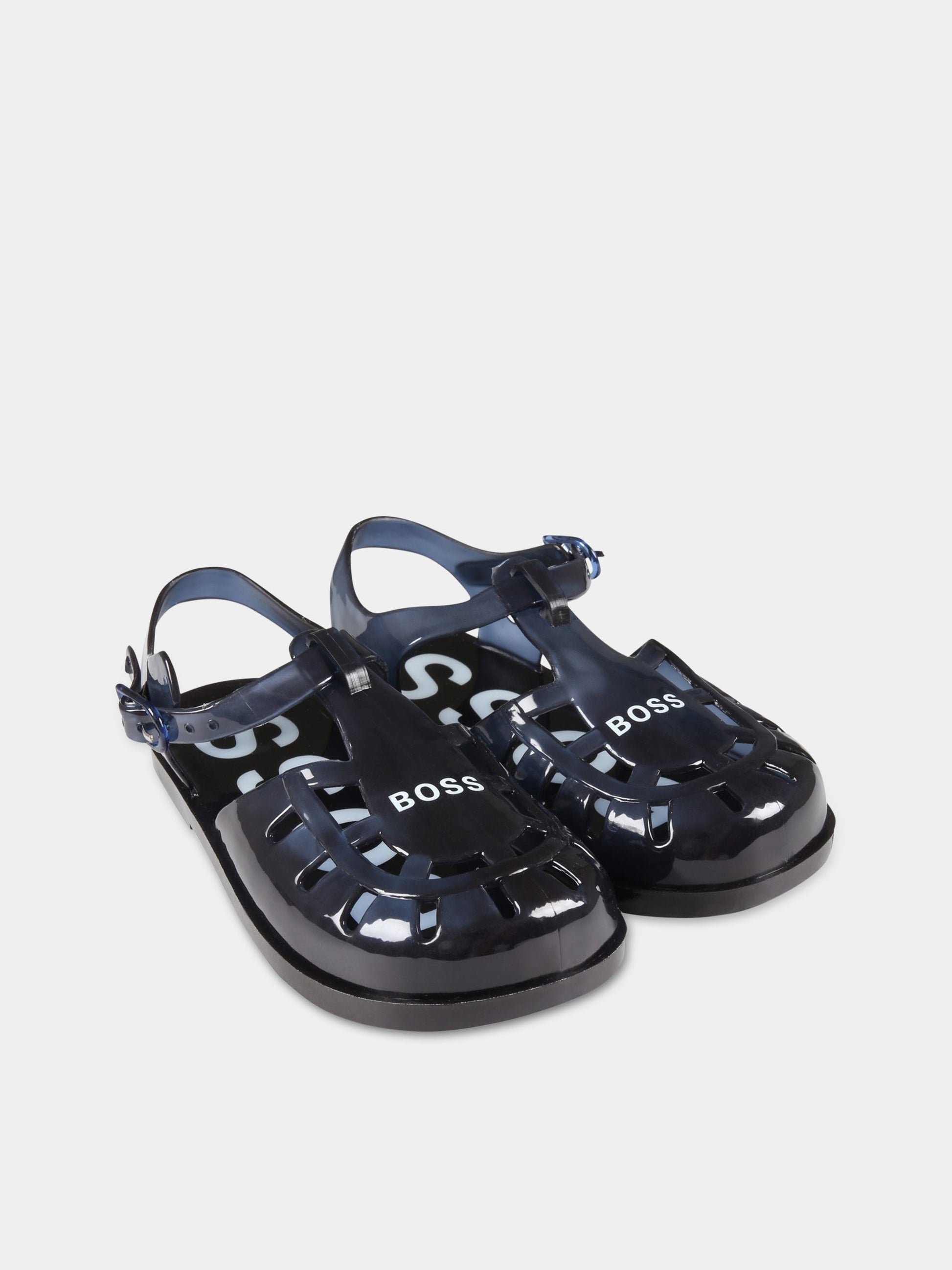 Sandali blu per bambino con logo,Hugo Boss,J09170 849