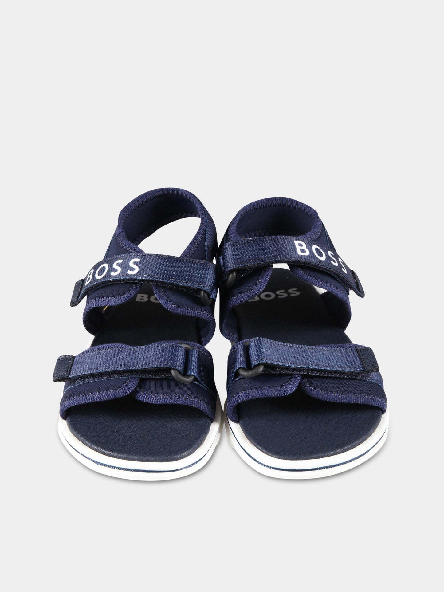 Sandali blu per neonato con logo bianco,Hugo Boss,J09174 849