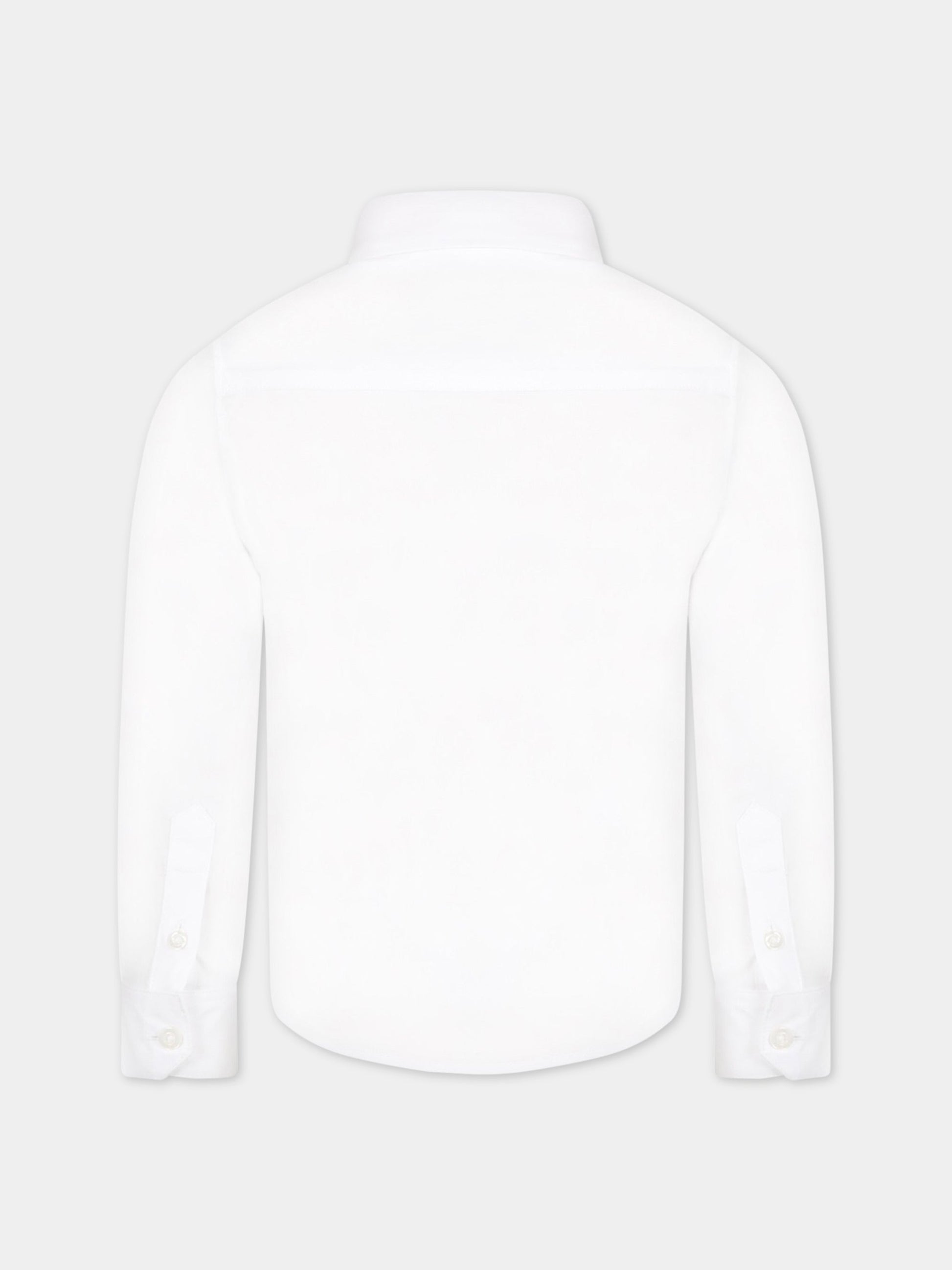Camicia bianca per bambino con logo,Hugo Boss,J25N62 10B