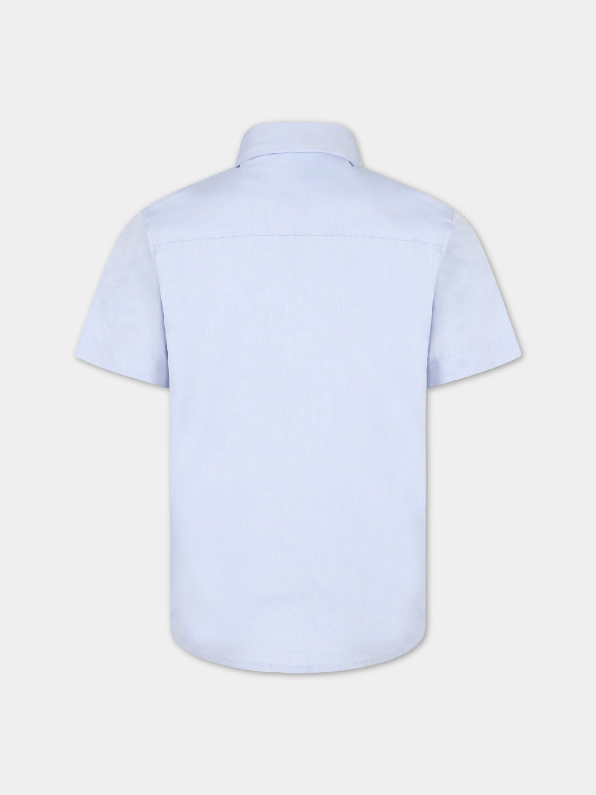 Camicia celeste per bambino con logo,Hugo Boss,J25N63 77D