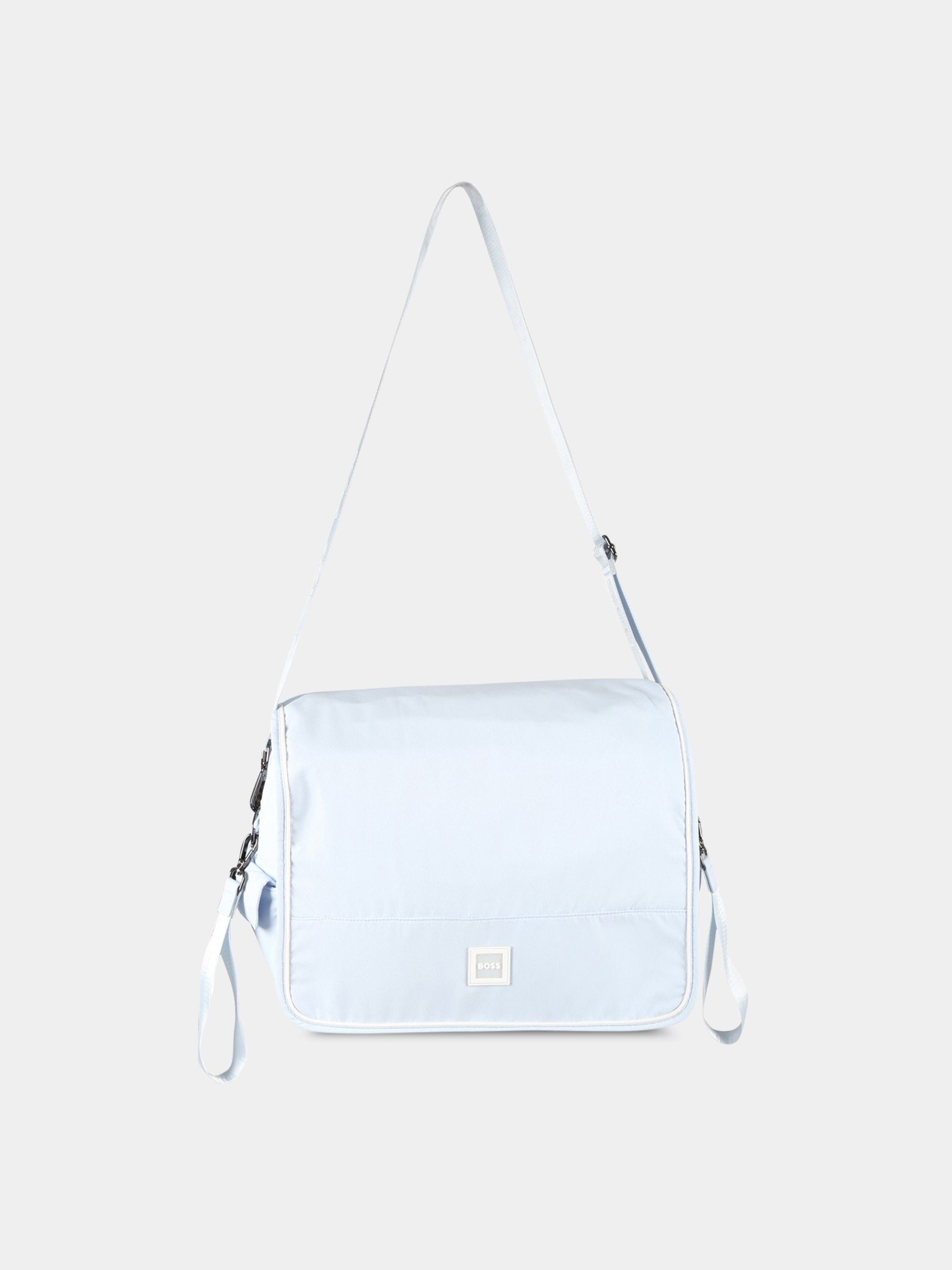 Borsa-mamma celeste per neonato con patch logato,Hugo Boss,J90253 771