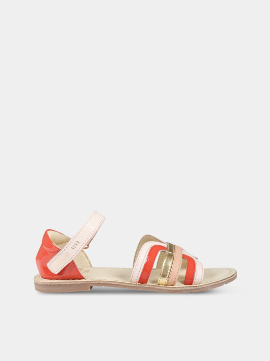 Sandali multicolor per bambina con dettaglio rosso,Carrement Beau,Y09035 Z41