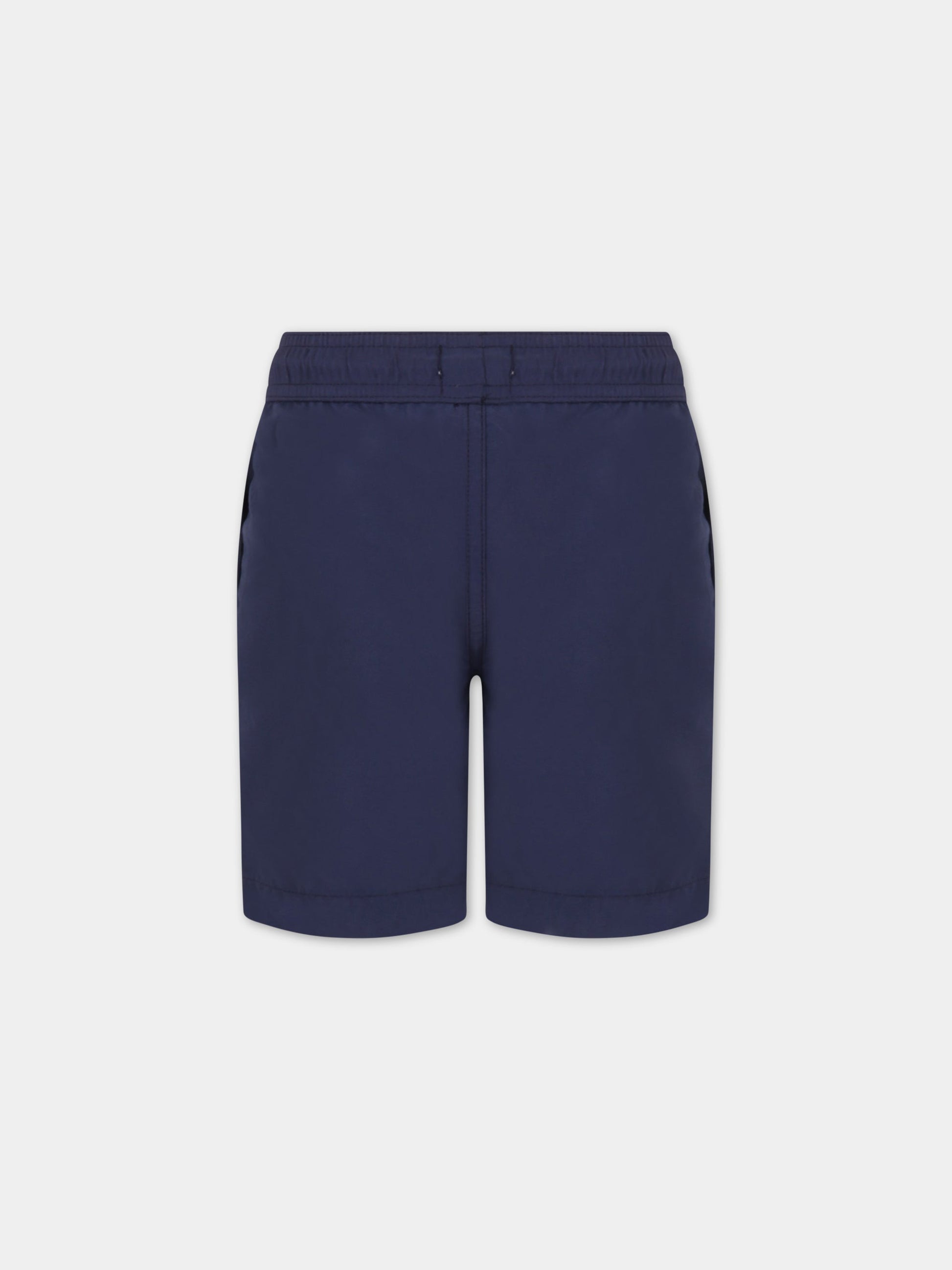 Boxer-mare blu per bambino con logo bianco,Timberland,T24B90 85T