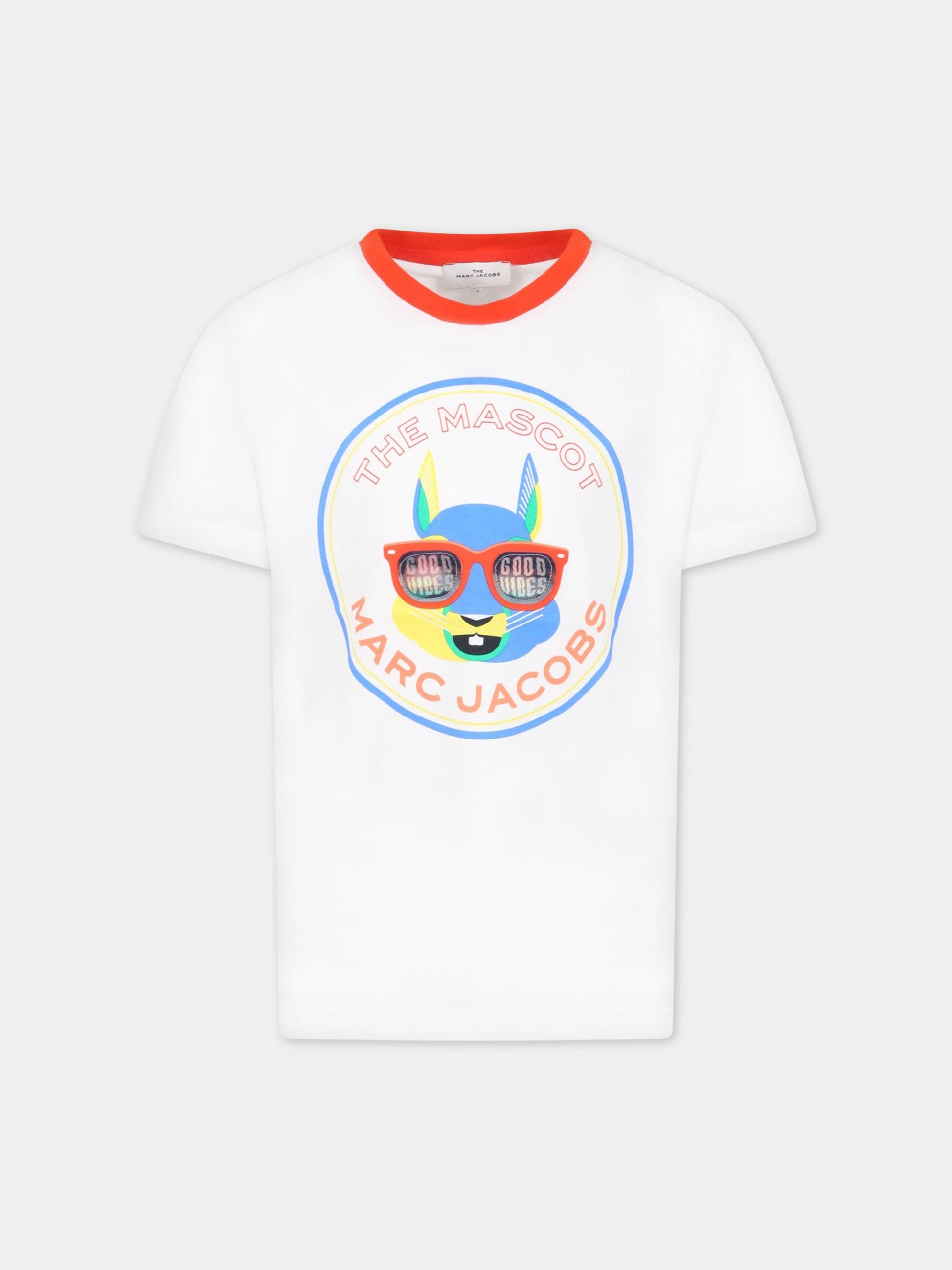 T-shirt bianca per bambino con logo,Little Marc Jacobs,W25533 10B