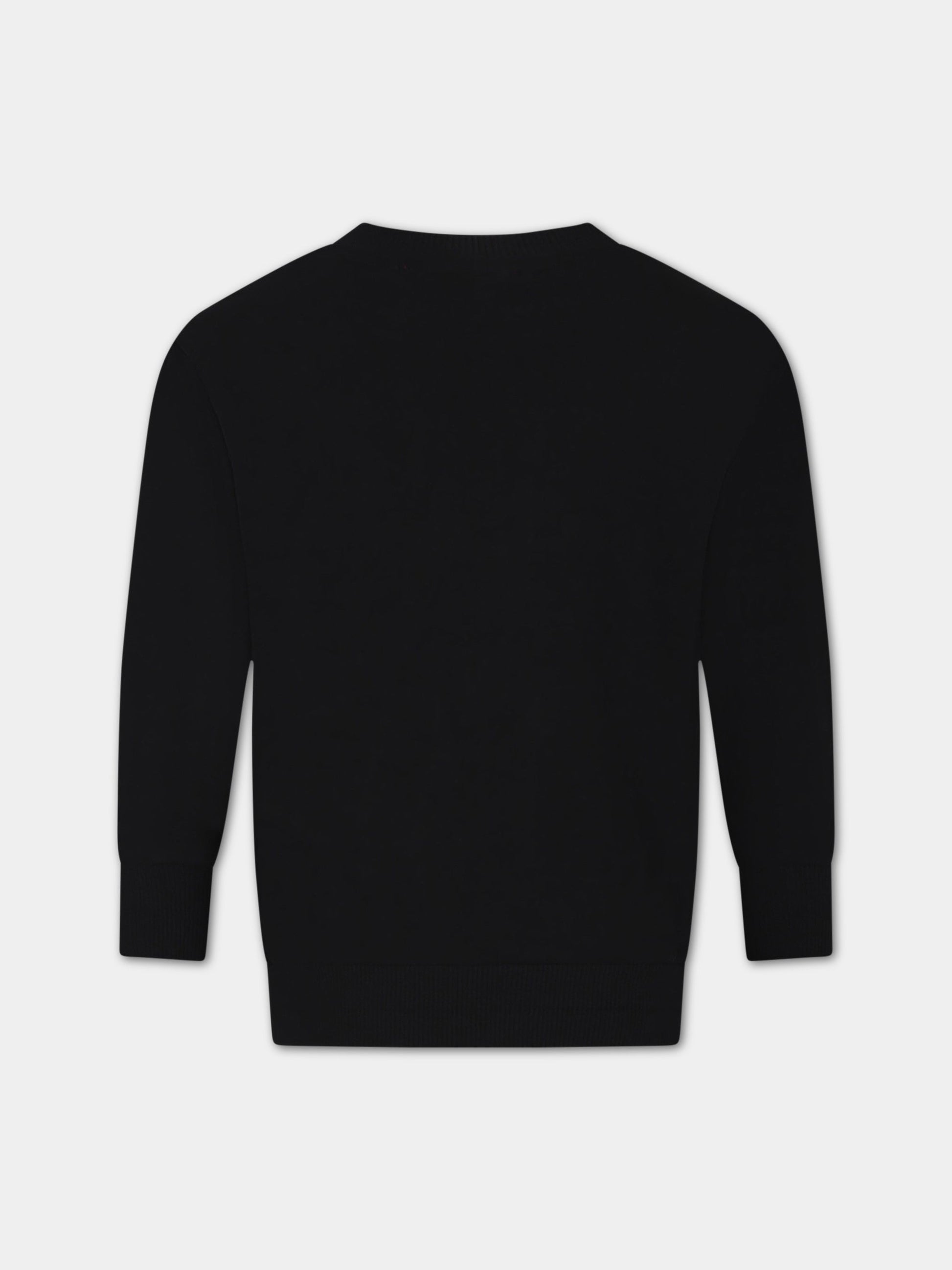 Felpa nera per bambino con logo,Diesel,J00245 0IAJH K900