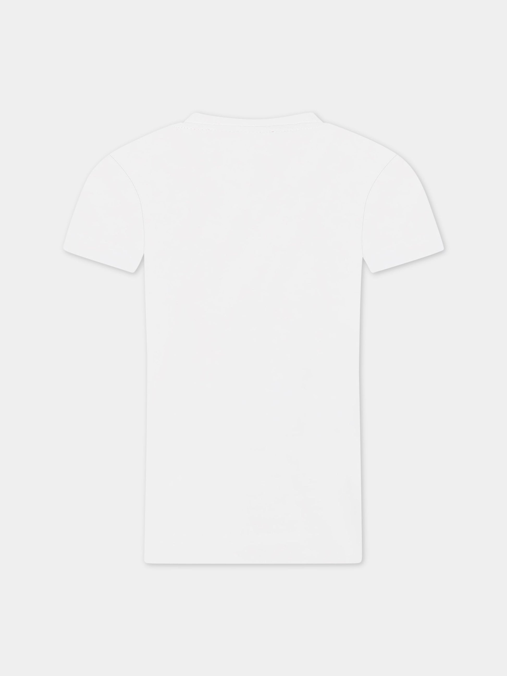 T-shirt bianca per bambino con logo,Diesel,J01038 00YI9 K100