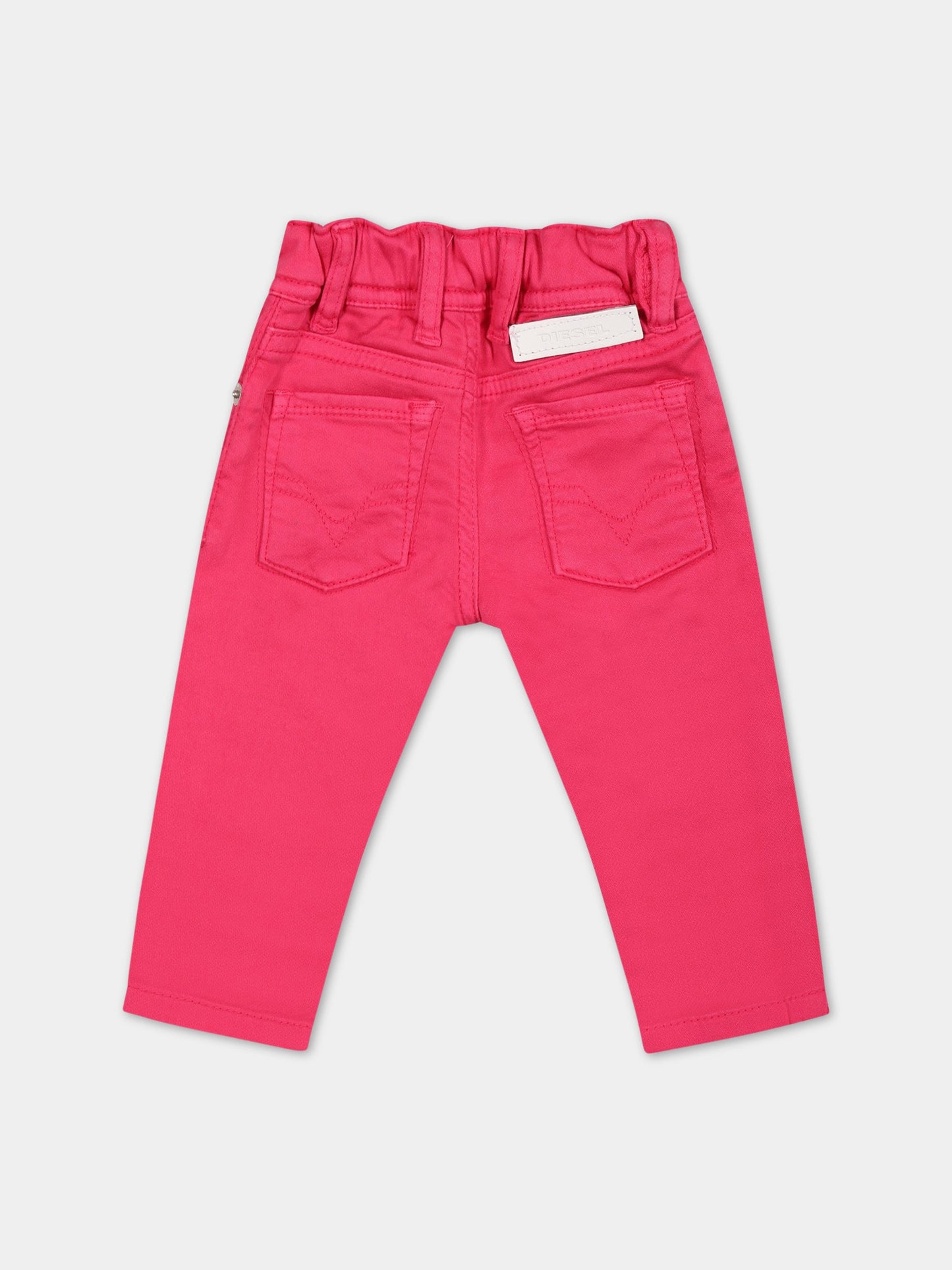 Pantaloni fucsia per neonata con logo,Diesel,K00220 KXB9Z K369