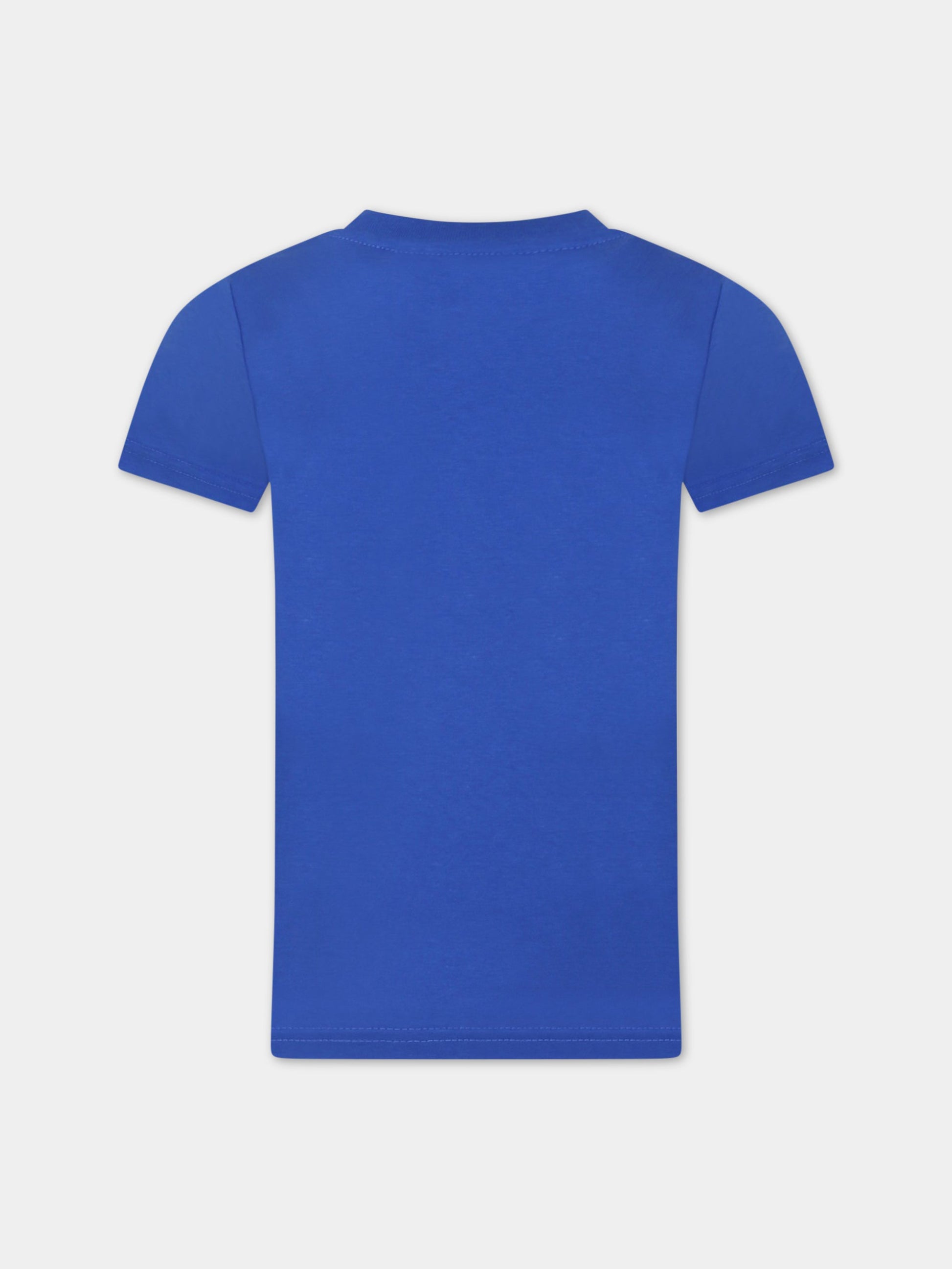 T-shirt blu per bambino con logo,Diesel,00J574 00YI9 K89G
