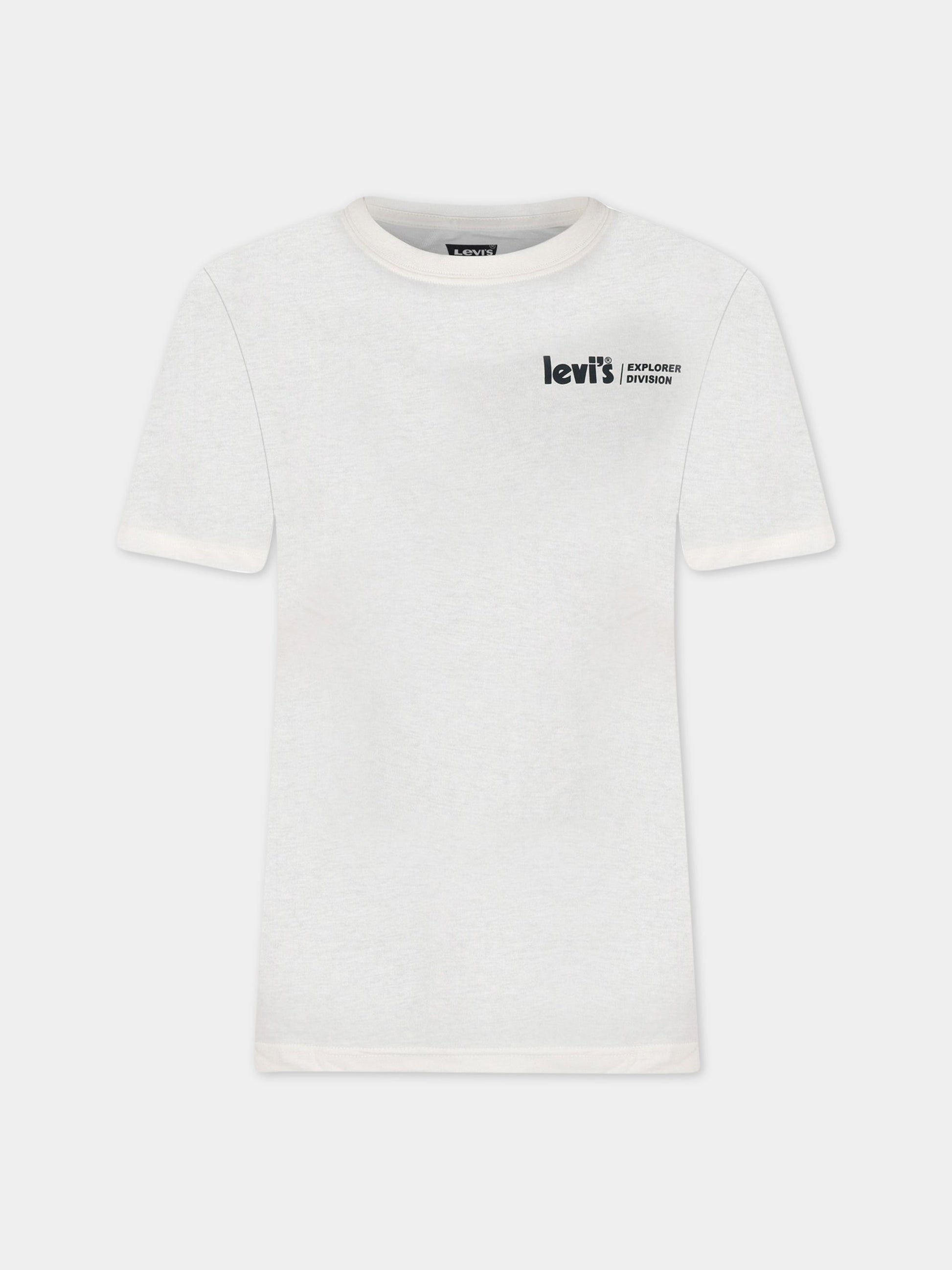 T-shirt avorio per bambino con logo,Levi's Kids,9EG557 X1O