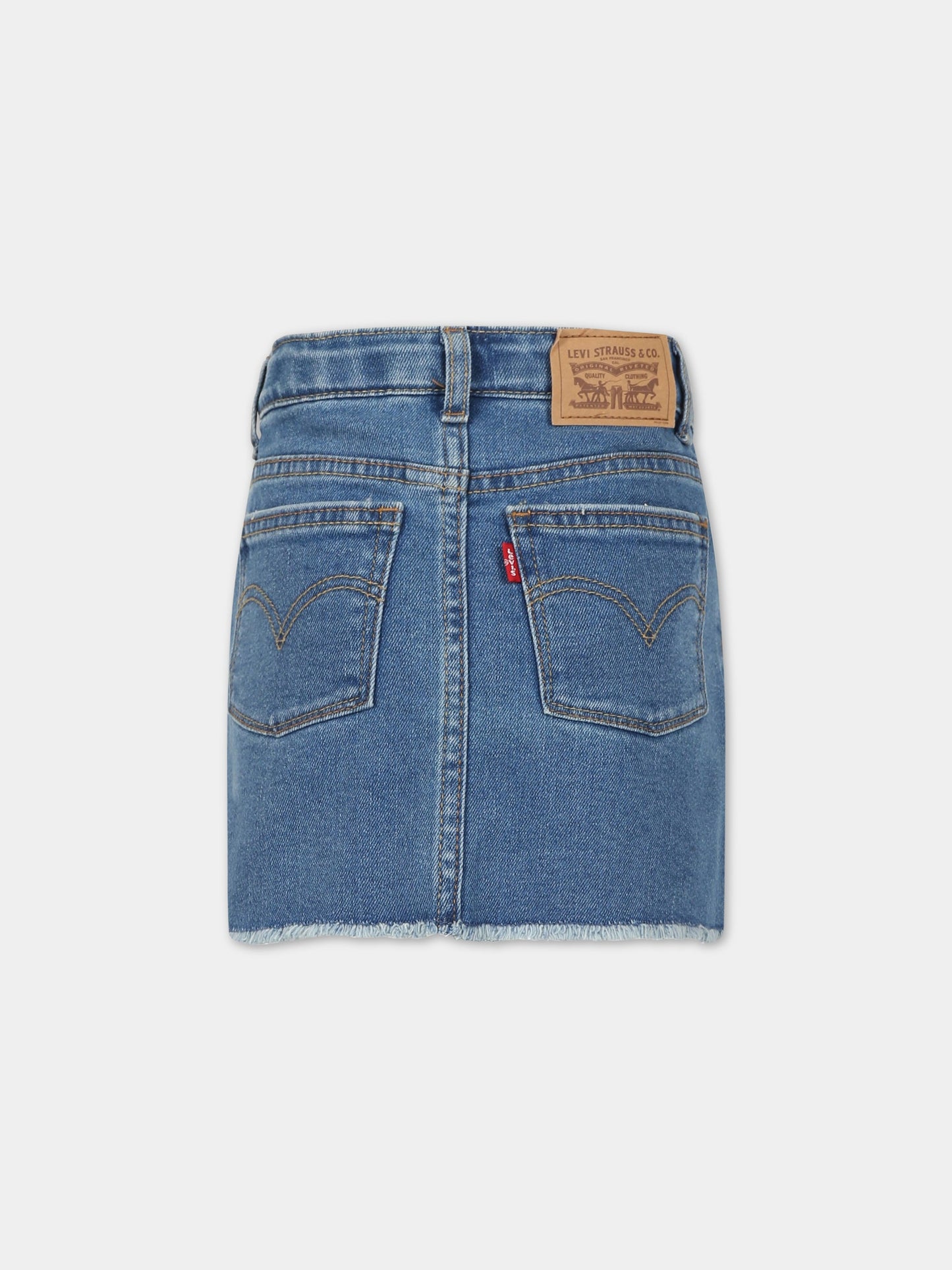 Gonna blu per bambina con logo,Levi's Kids,4EG612 D4E