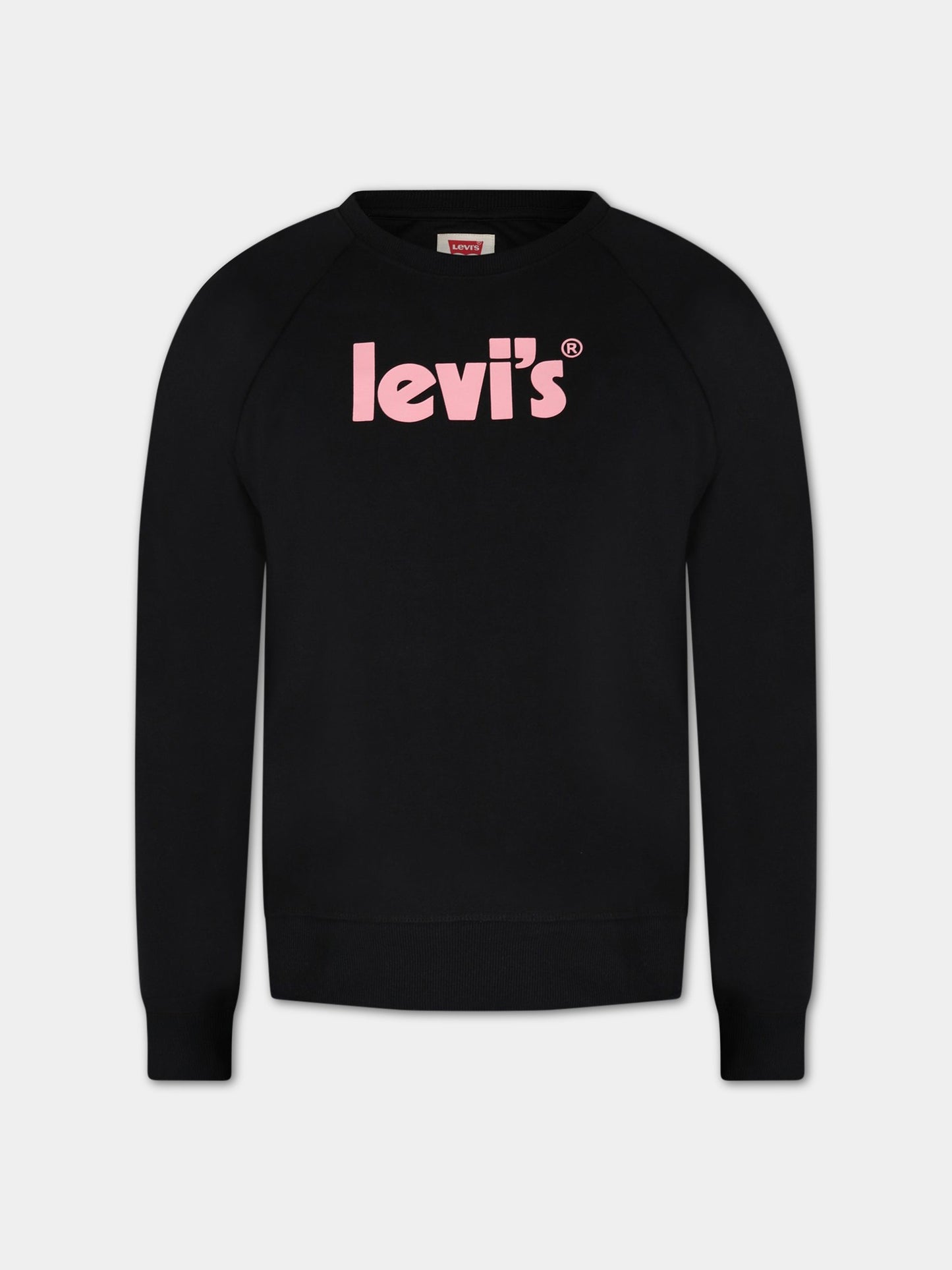 Felpa nera per bambina con logo,Levi's Kids,4EF955 023