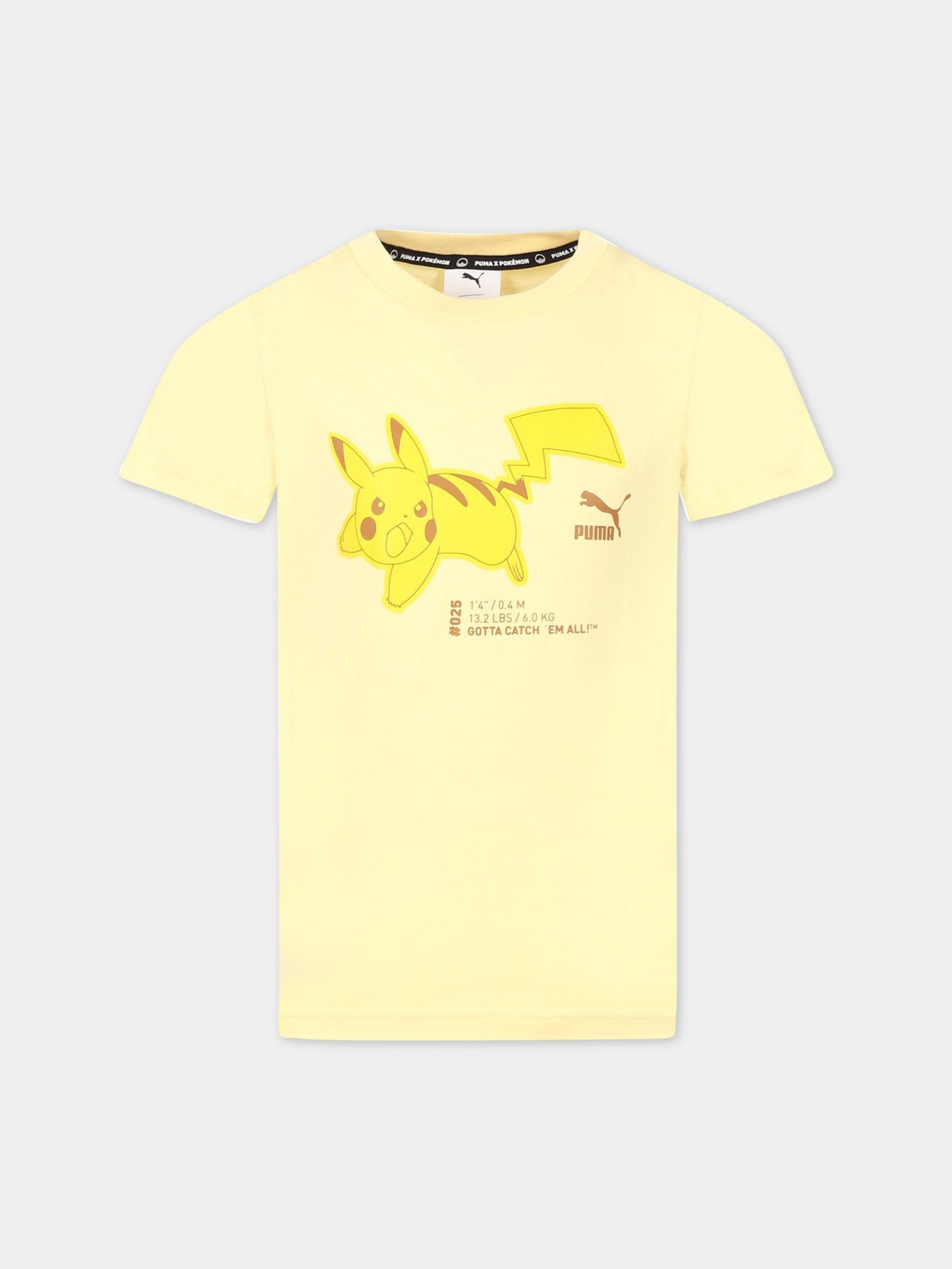 T-shirt gialla per bambino con Pikachu et logo,Puma,536429 69