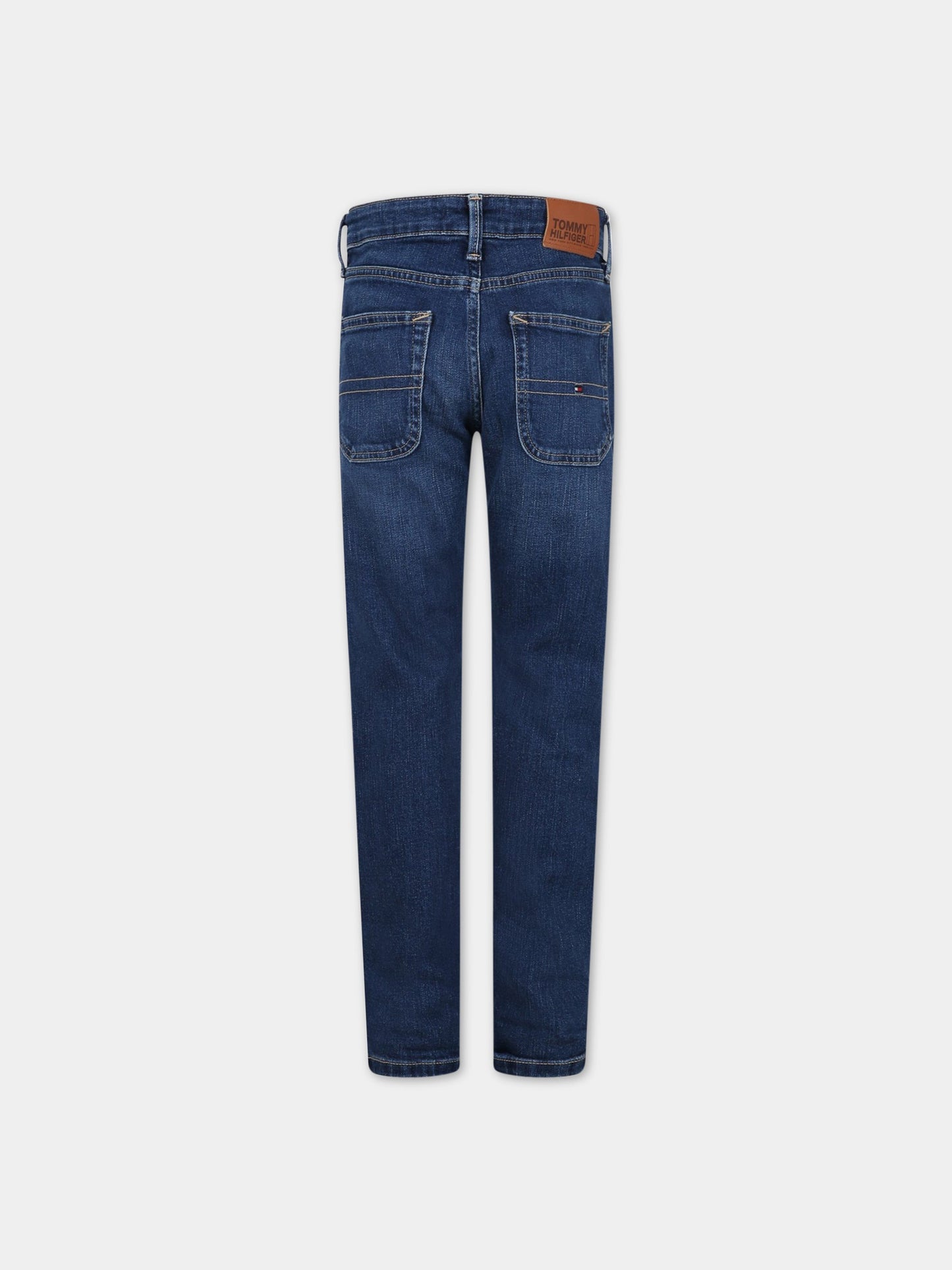 Jeans blu per bambino con patch logo,Tommy  Hilfiger Junior,KB0KB07763T 1A6