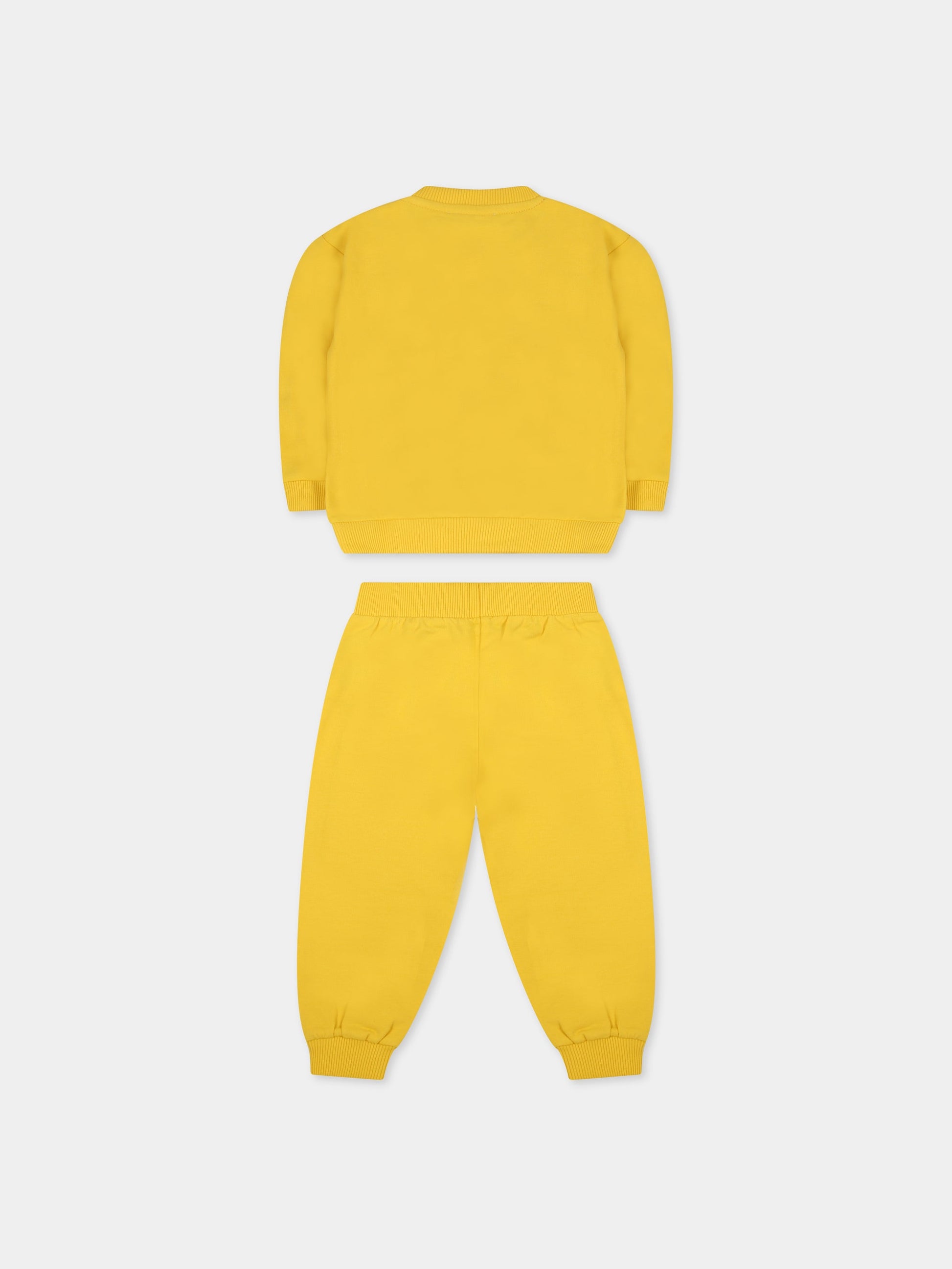 Completo giallo per neonati con Teddy Bear e logo,Moschino Kids,MUK03Q LDA14 51898 