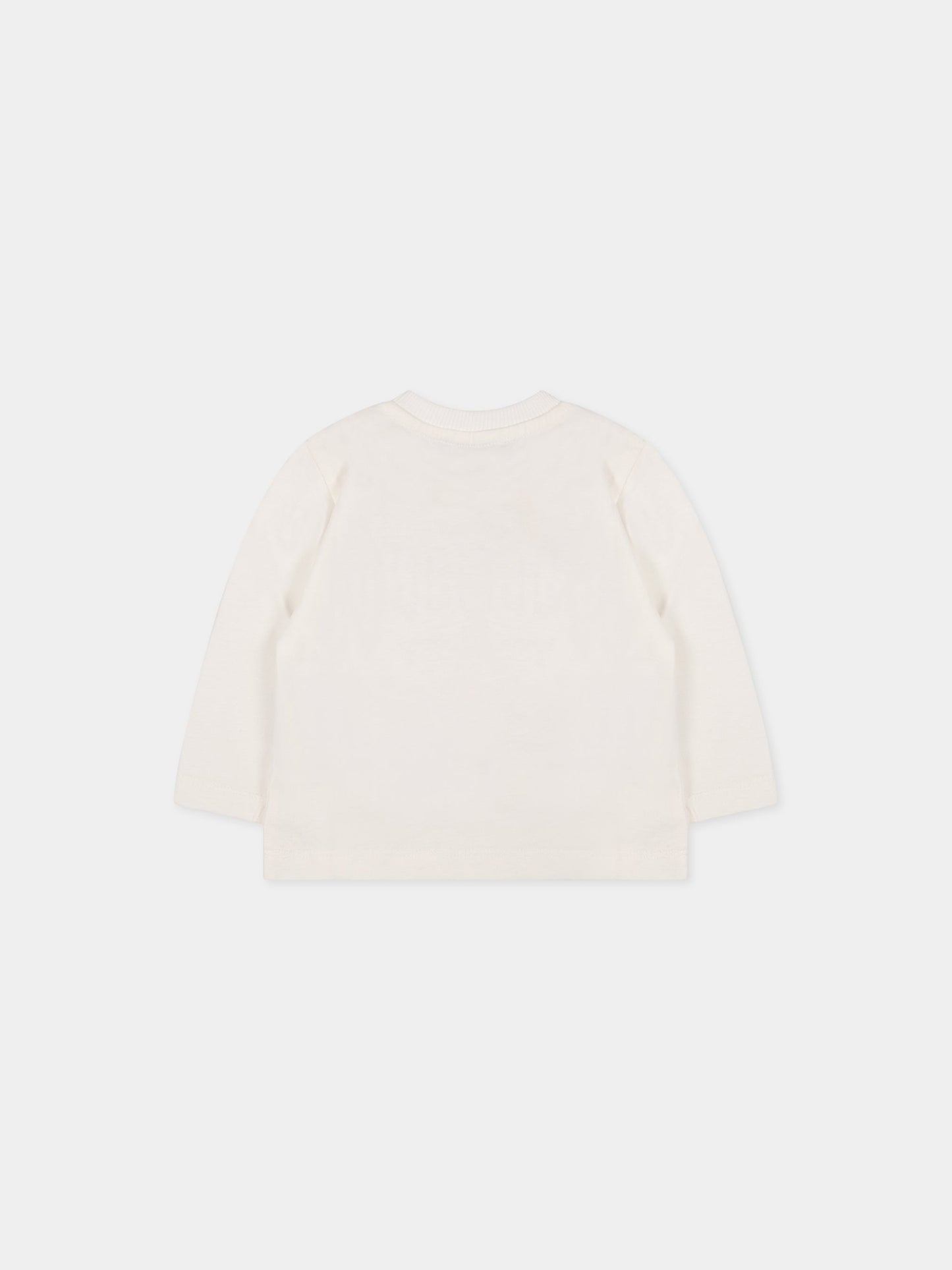 T-shirt bianca per neonati con Teddy Bera e logo,Moschino Kids,MUO00D LAA19 10063