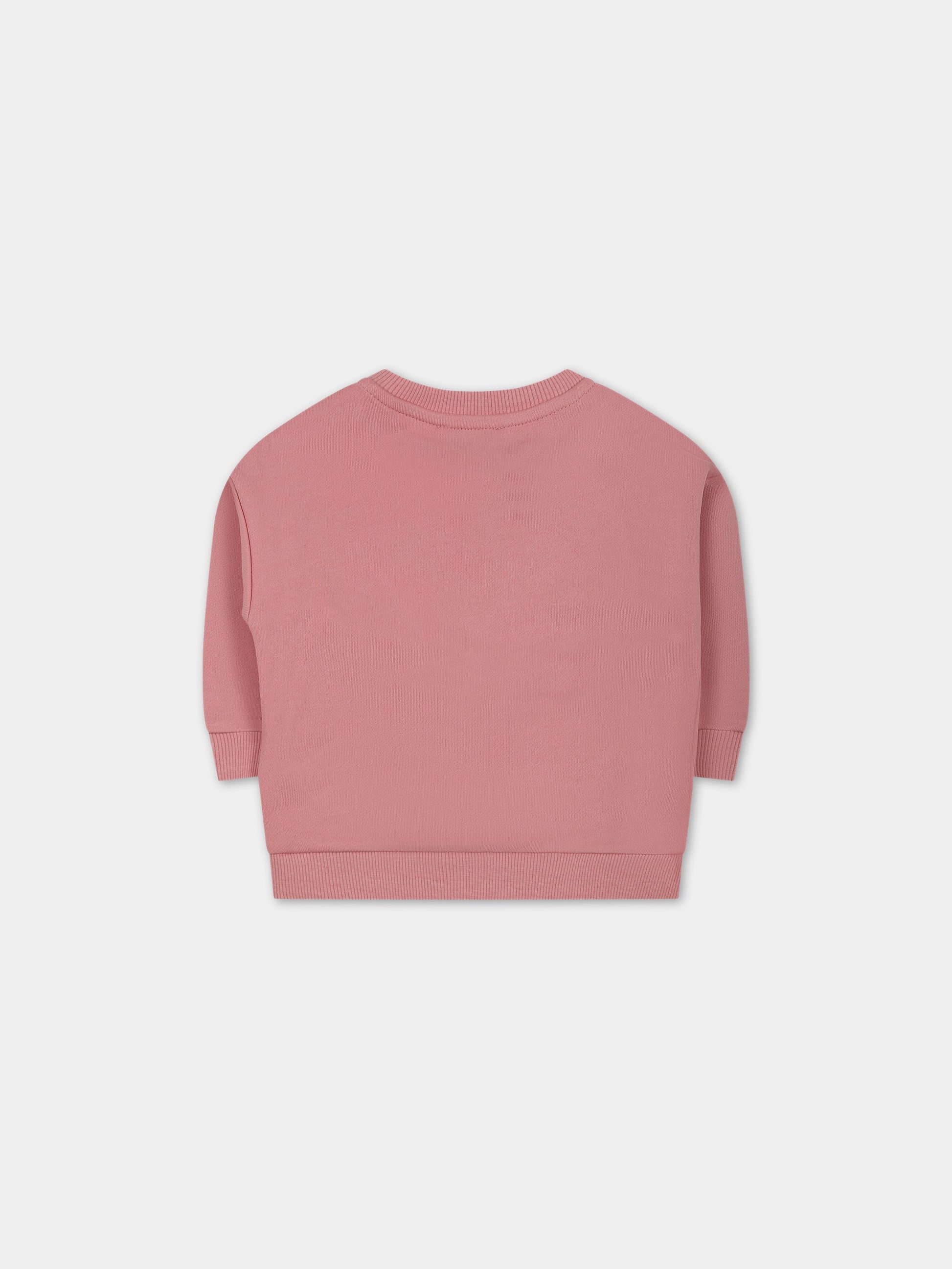 Felpa rosa  per neonata con Kotora e logo,Kenzo Kids,K05416 493