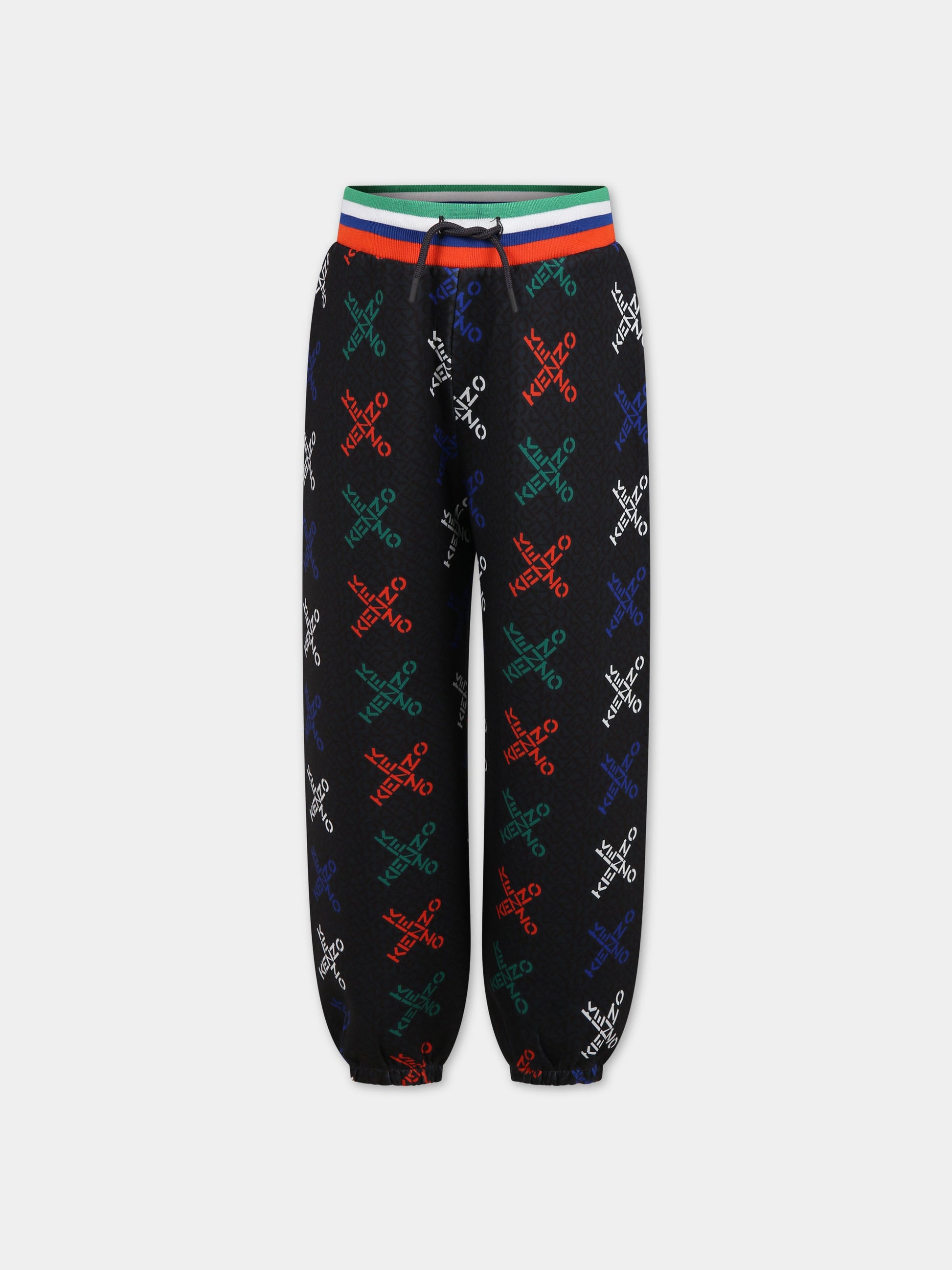 Pantaloni grigi per bambino con logo,Kenzo Kids,K24265 065