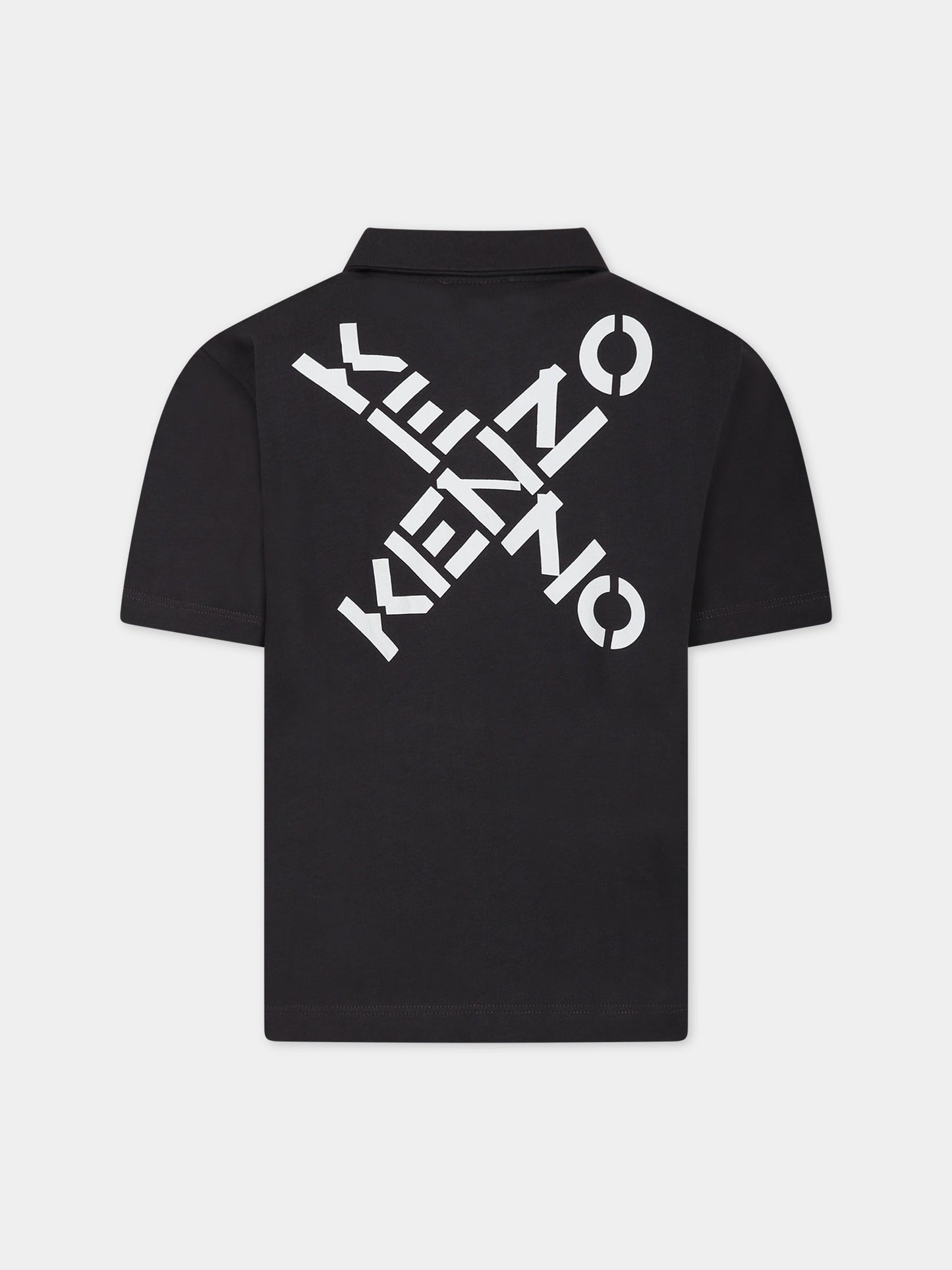 Polo grigia per bambino con logo,Kenzo Kids,K25686 065