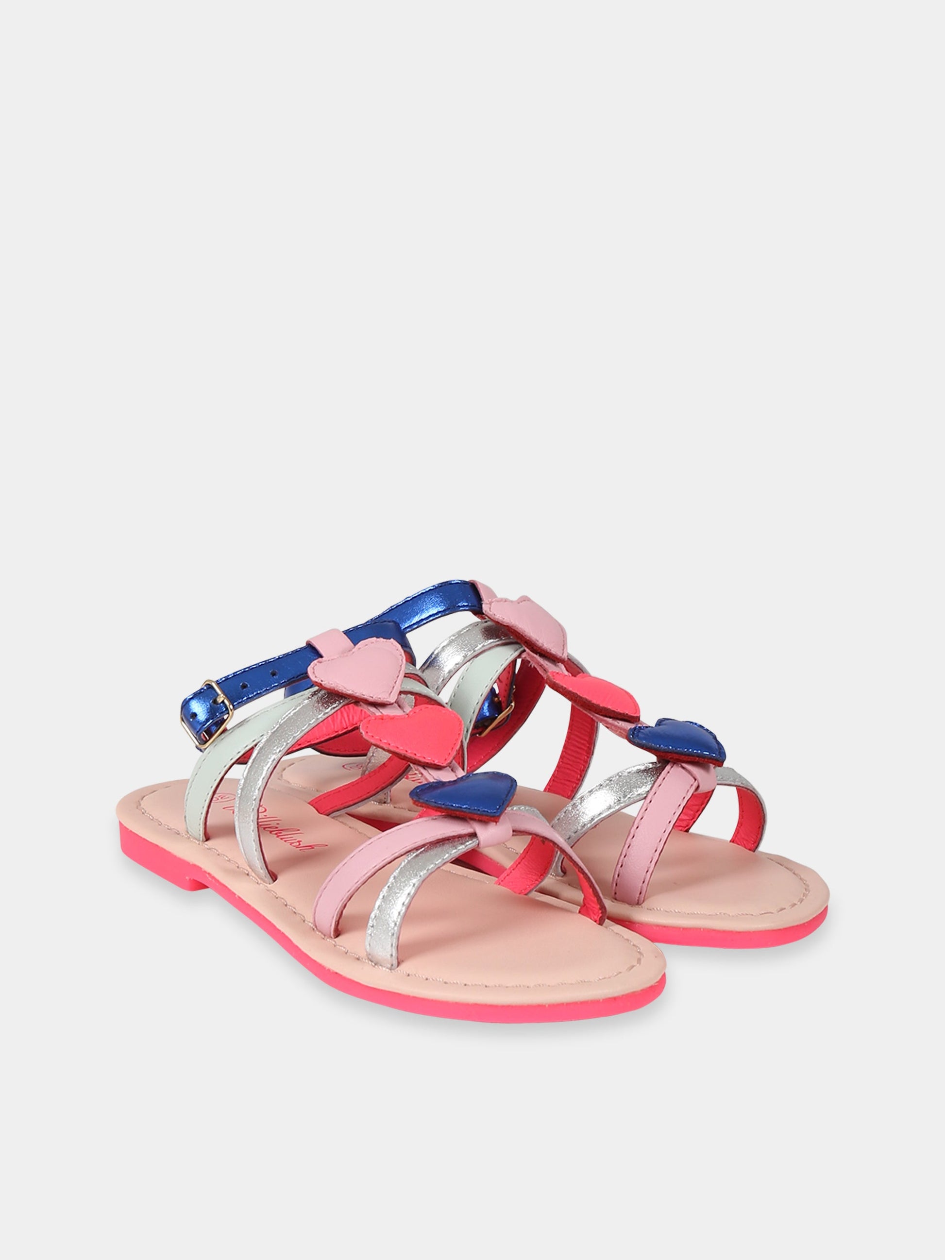 Sandali multicolor per bambina con cuori,Billieblush,U19295 Z41