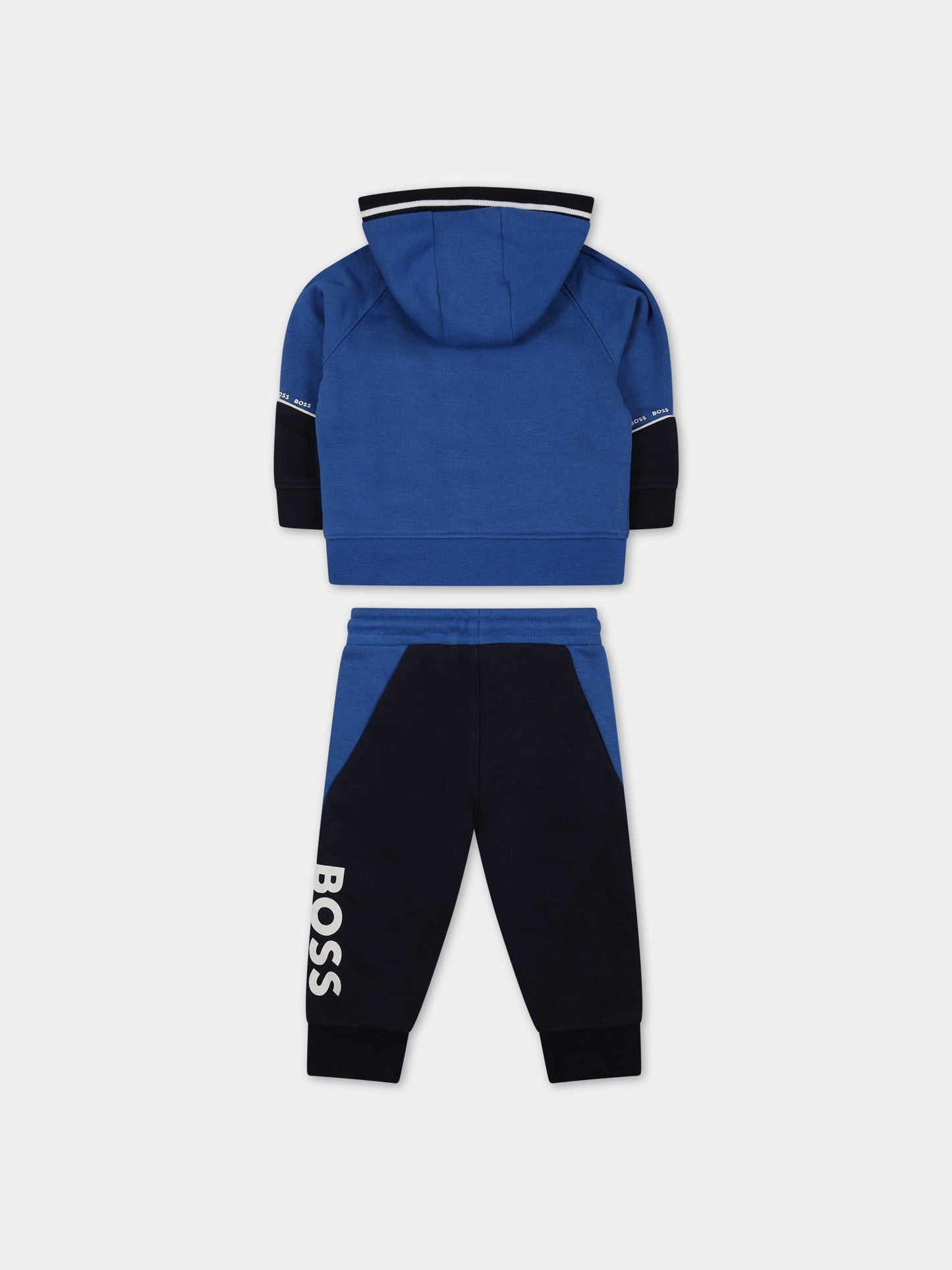 Completo blu per neonato con logo,Hugo Boss,J08060 871