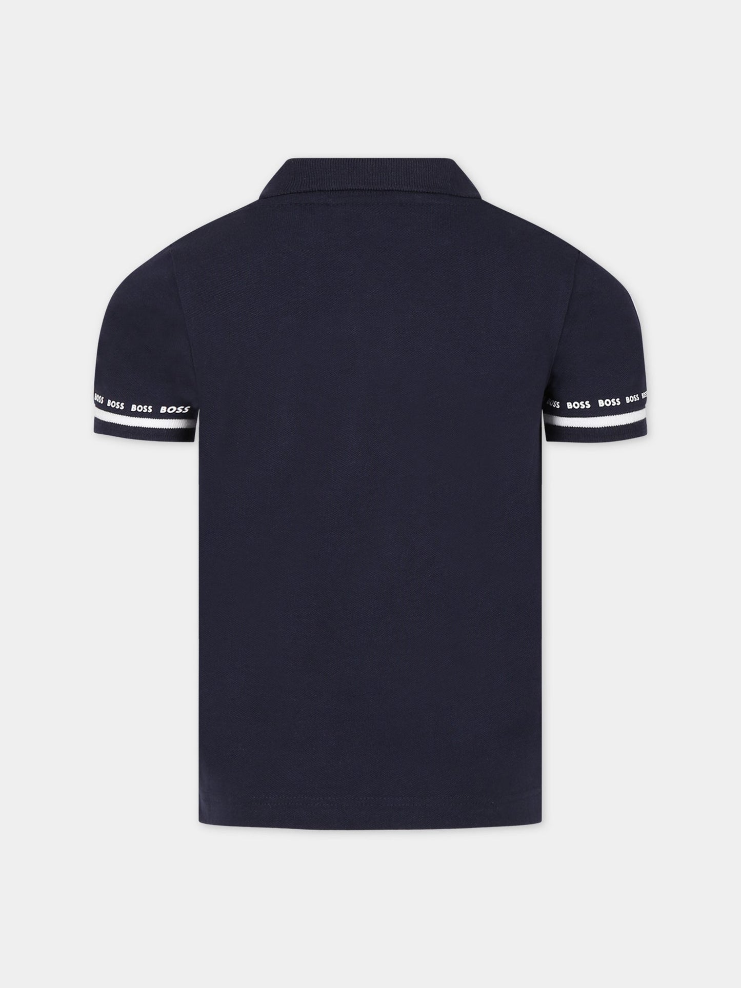 Polo blu per bambino con logo,Hugo Boss,J25N53 849