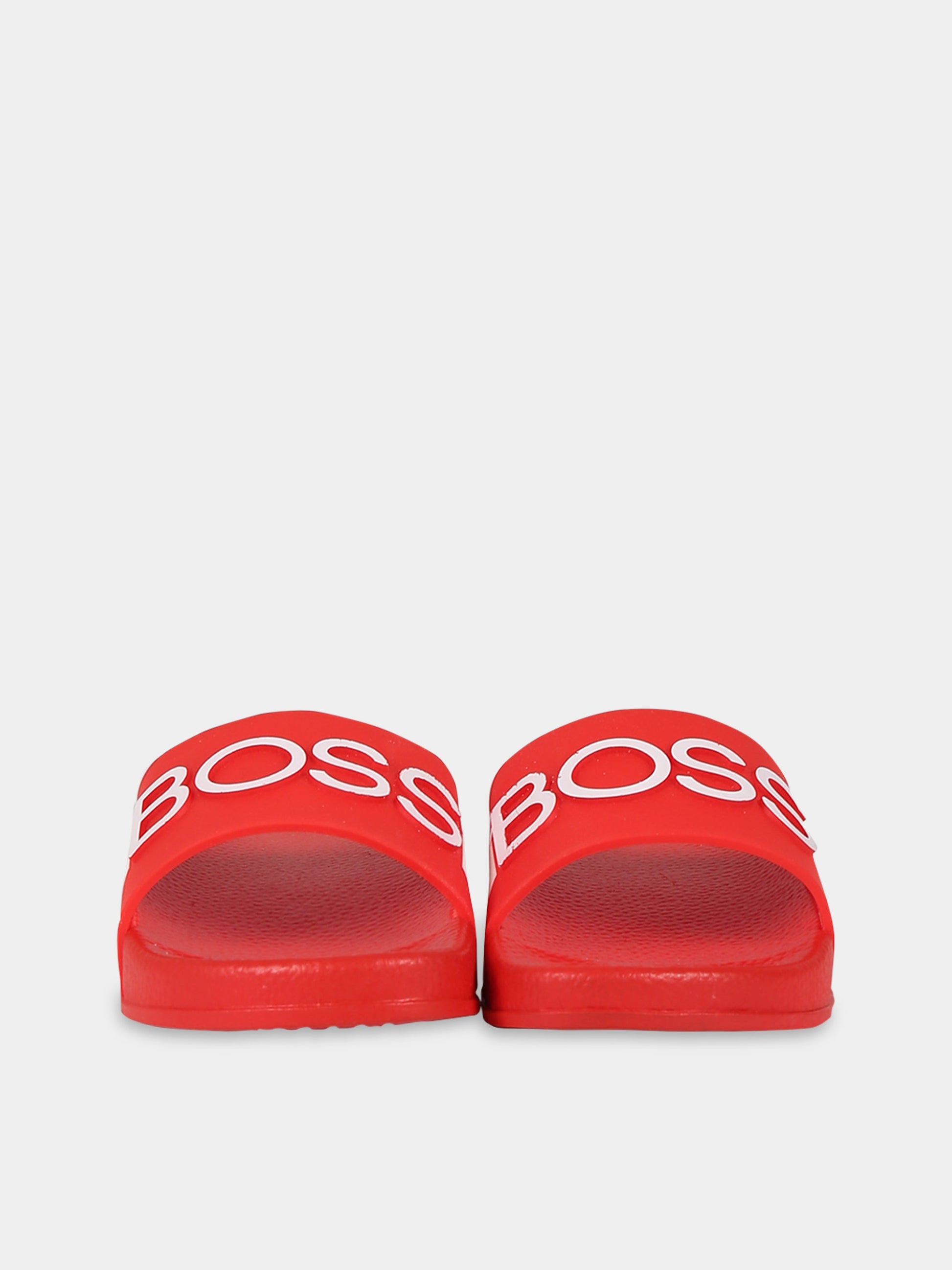 Ciabatte rosse per bambino con logo,Hugo Boss,J29274 997