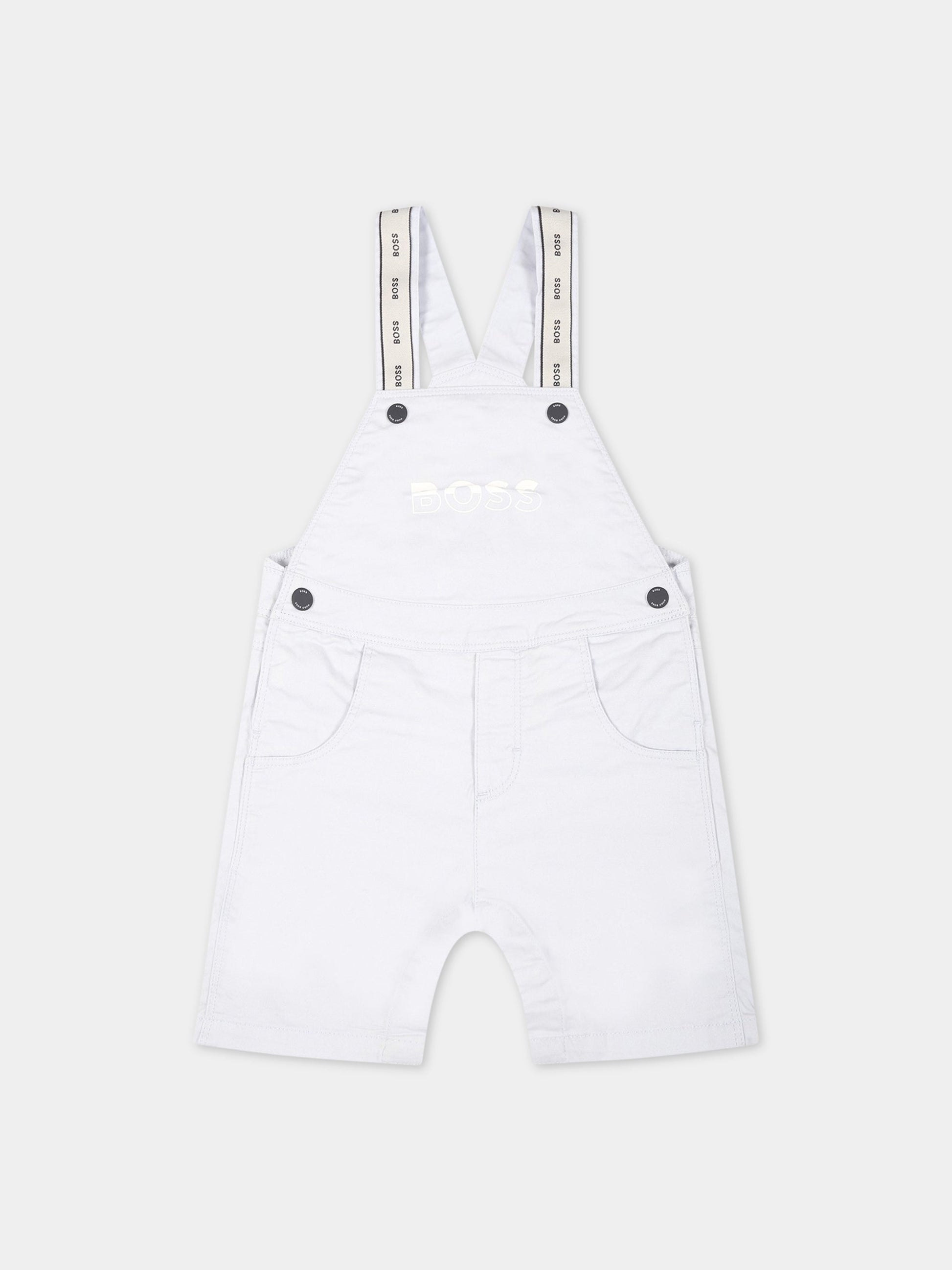 Salopette azzurra per neonato con logo,Hugo Boss,J94306 771